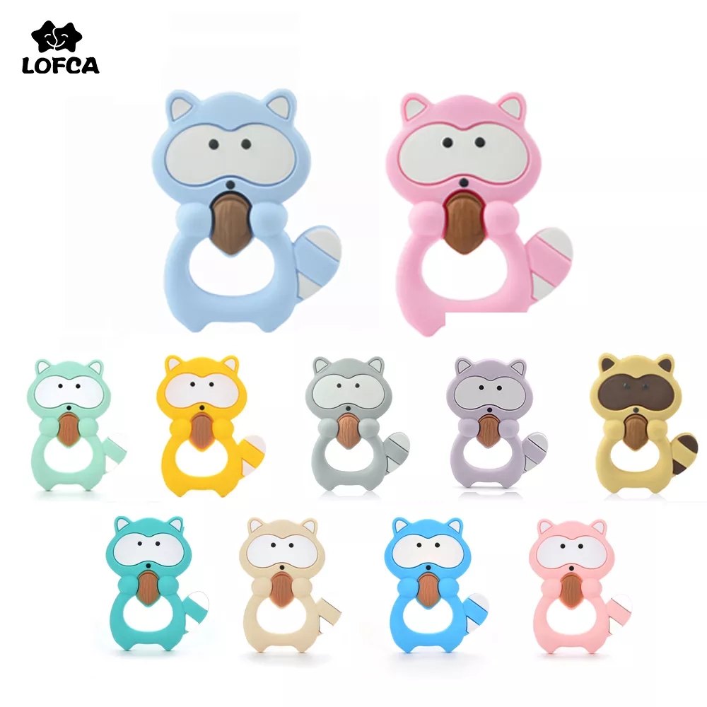 Baby Products Expo - 1 قطعة الراكون سيليكون عضاضة اللعب