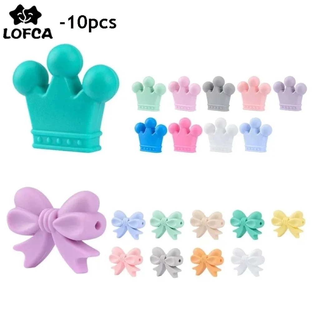 Baby Products Expo - LOFCA 10 قطعة/الوحدة سيليكون تاج الخرز